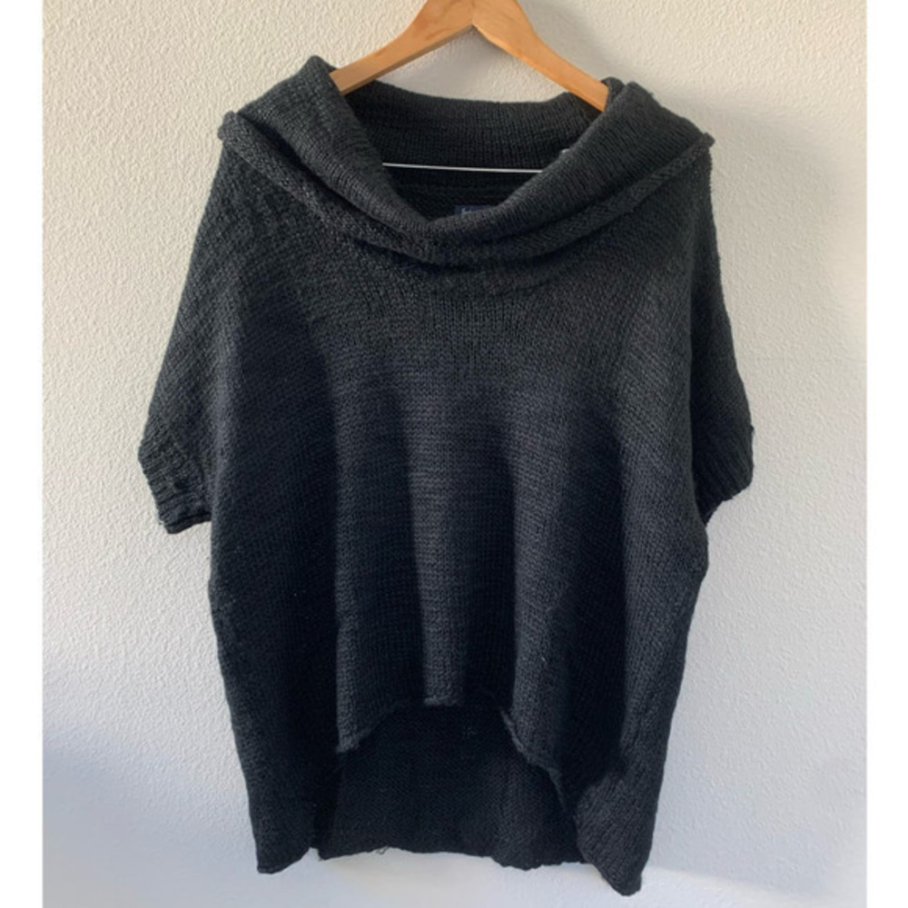 SPLENDID Black Wool Blend Shrug/Poncho